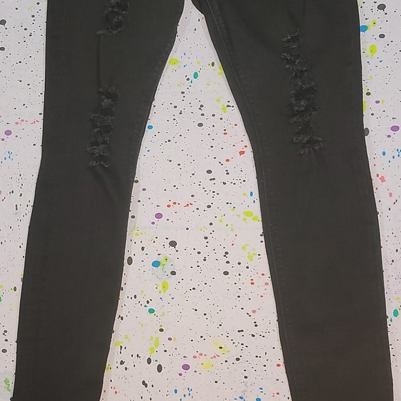 EXPRESS Mid Rise Distressed Jean Black Size 10 - Picture 5 of 7